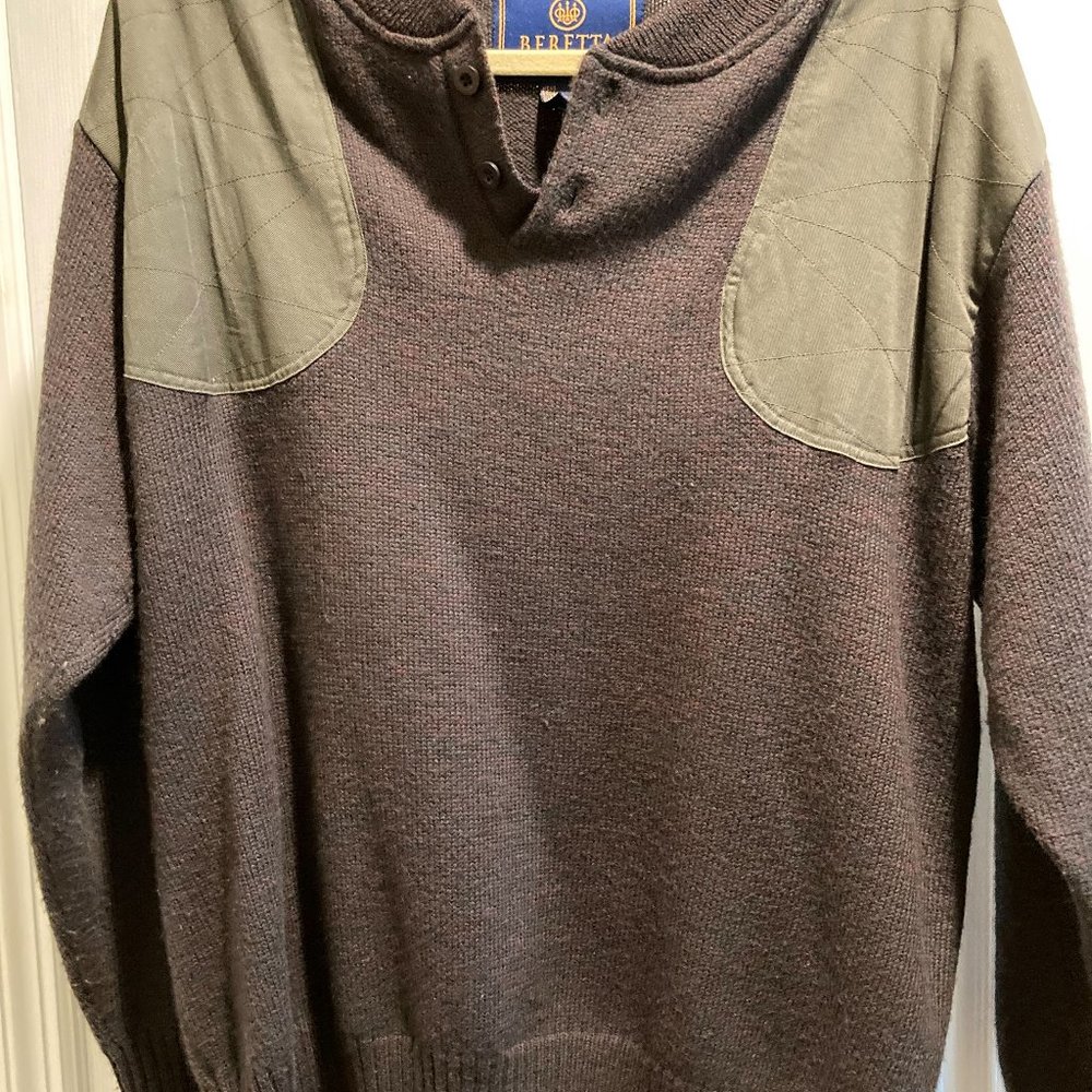 Berretta Loden Green Wool Shooting Sweater Size M